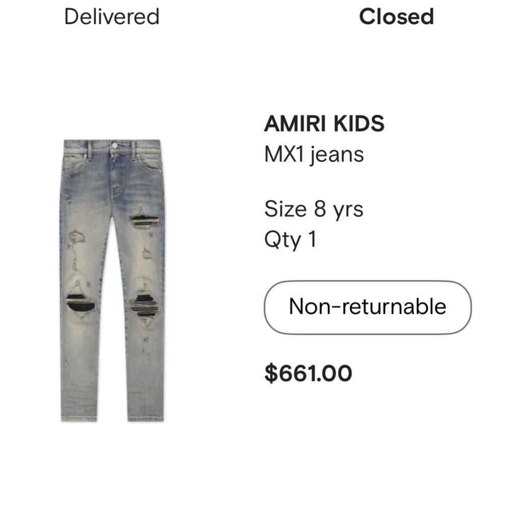AMIRI Kids Light Blue Distressed Jeans